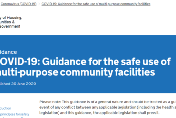 Government Guidance for Re-Opening Multi-Use Community Facilities Published